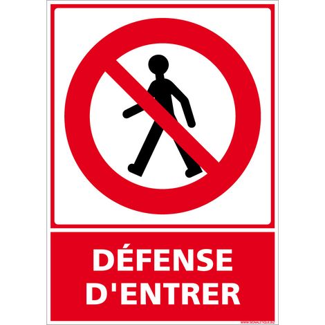 Autocollants de Signalisation Souple – Panneaux de Signalisation Autocollants – Plusieurs tailles au choix – Signalisation Française - Défense d'entrer - 210 x 300 mm
