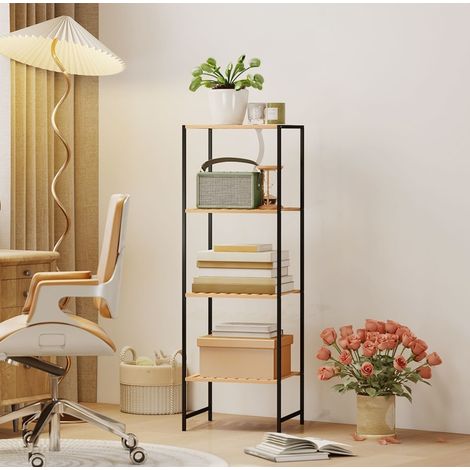 Meuble rangement 4 niveaux bambou 36,5x33x110 cm OKMYHOME