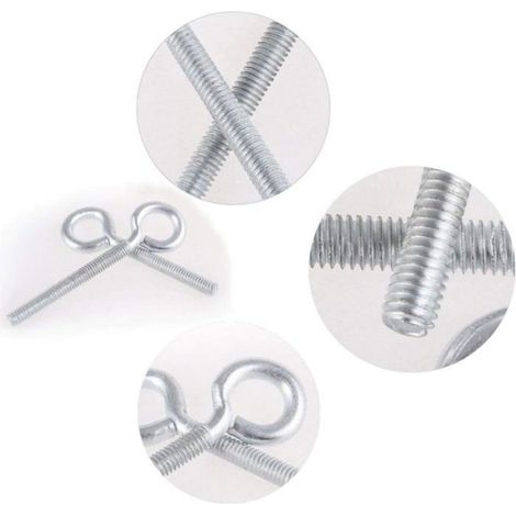 Vis Crochet À Œil Fermé - Lot De 100 - Acier Zingué Blanc - Fixation Affleurante - Bricolage Et Industrie - M3 M4 MICRODERMABRASION (1/5)