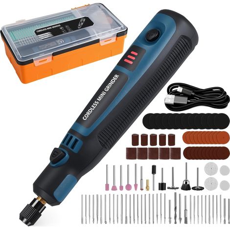 1 Outil Rotatif,96 Accessoires,Vitesse Variable 5000-15000 tr/min,Pour Bijoux,Bois,Métal,Verre (1/5)