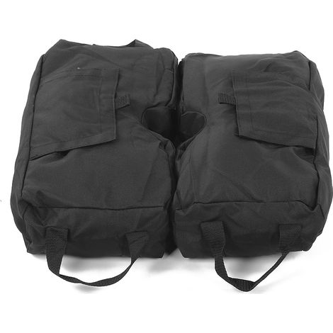 2 pièces en tissu Oxford 600D noir pour auvent d'extérieur, structure de support amovible avec sac de sable et roulements. (1/5)