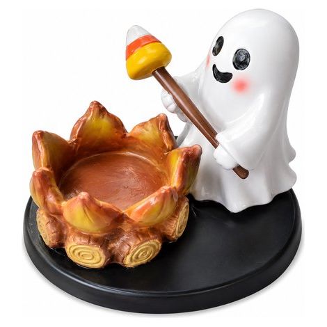 Porte-bougie chauffe-plat Halloween - 10 x 9 x 10 cm - Blanc (1/5)