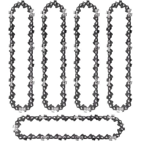 Lot de 5 mini chaînes de tronçonneuse pour lame de tronçonneuse de 15,2 cm, 37 maillons d'entraînement pour tronçonneuse à pas LP de 6,35 mm pour mini tronçonneuse manuelle sans fil, (1/5)