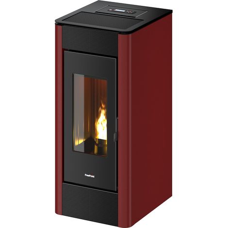 Pelletofen Indaco 11, Stahl Farbe: bordeaux