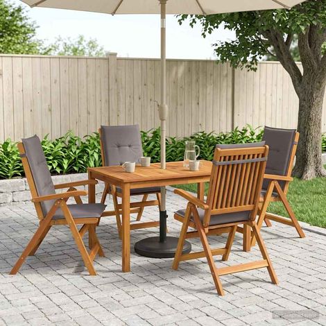 vidaXL 5-Piece Garden Dining Set 4 plaza Gris antracita (1/5)