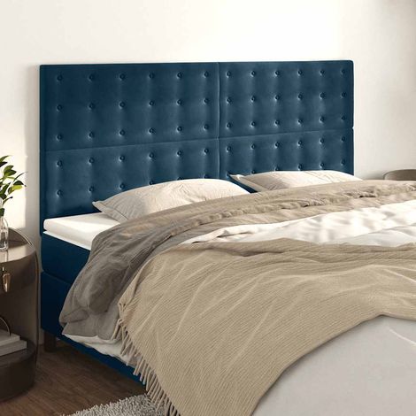 Tête de lit Bleu foncé 160 x 5 x 118/128 cm Velours