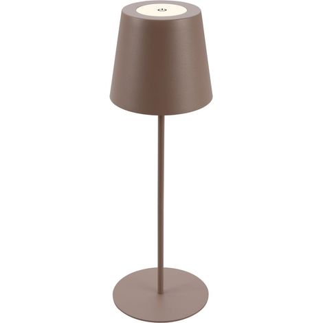 Lampe de table LED sans fil tactile réglable 36x10.5 cm 2.5 W 200 lm 2700 K blanc chaud RVB IP44 hauteur ajustable USB C marron lampe interieur exterieur