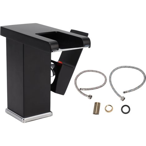 Robinet de lavabo antique laiton, mitigeur à une poignée pour vasque salle de bain, avec flexibles pour cuisine maison. (1/5)