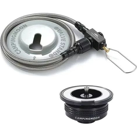 Raccord de tuyau d'extension pour cartouche de gaz de camping, réchaud à gaz extérieur avec valve et adaptateur, équipement de camping, adaptateur de réservoir pour réchauds de cuisine portables (1/5)