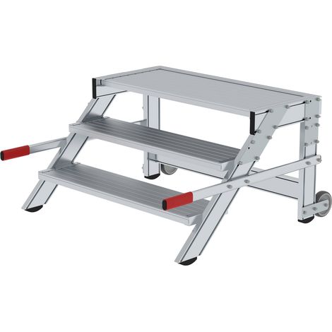 MUNK Arbeitspodest fahrbar Aluminium geriffelt 1000mm Stufenbreite 3 Stufen (1/3)