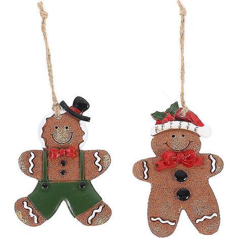 2 décorations en forme de bonhomme en pain d'épice (1/3)