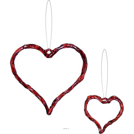 Coeurs Amour toujours 2 pieces H 8 et 15 cm