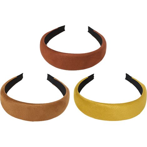 Bandeau - Velours Doux - Élastique à Mémoire de Forme - Pour Coiffures Chignon Tresse Queue de Cheval - Lot de 3 (1/5)