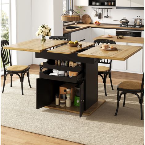 Esstisch ausziehbar 110-140x80 cm mit Stauraum MDF OKMYHOME (1/5)