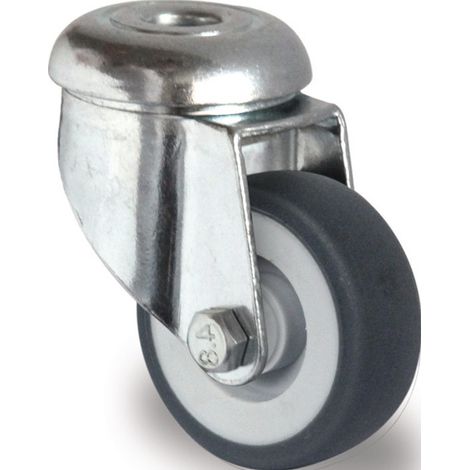 ROULETTE D.100MM Capacità.100KG con foro Cuscinetti posteriori in gomma grigia PROMATE