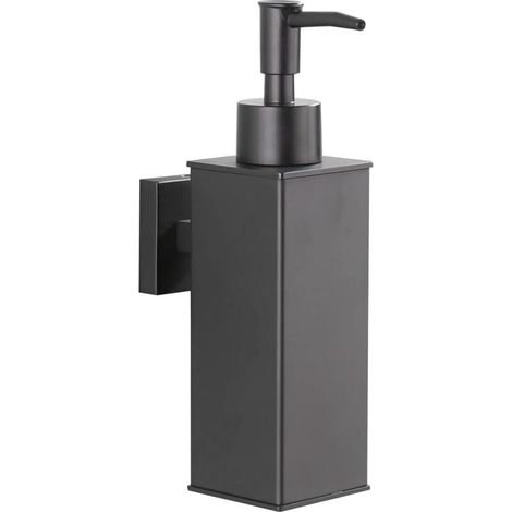 Distributeur de Savon Mural en Acier Inoxydable 304 - Noir Mat - pour Un Usage Quotidien (1/4)