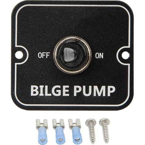 Panneau de commande de pompe de cale 12V 24V avec voyant LED, interrupteur manuel sensible noir en aluminium (1/5)