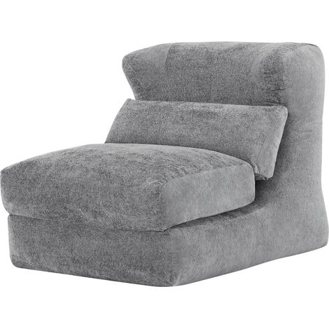 CHICFURN sillón de suelo convertible 210x90x86 cm de espuma gris para salón y dormitorio (1/5)