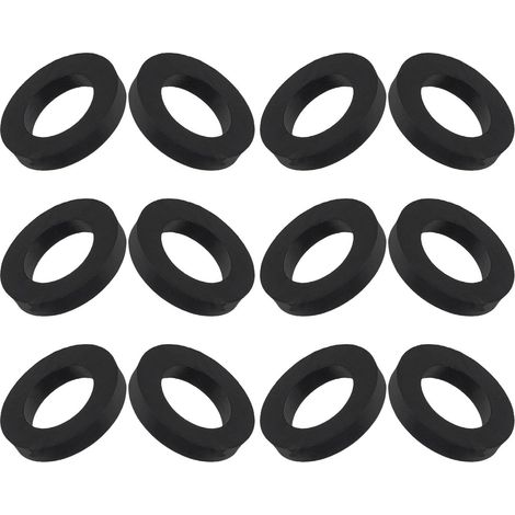 12 Pièces Rondelles D’étanchéité Plates en Caoutchouc Noir 0 (1/5)