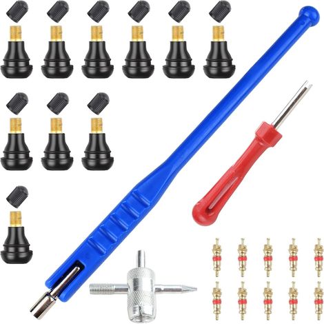 23 Pcs Demonte Valve Pneu Outil Remover, Kit Démontage Valve Pneu Voiture, Valve Tubeless, Demonte Obus Valve pour Le Voiture Montage et l'Entretien (1/5)
