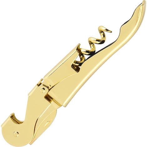Corkscrew - Double Articulé - Décapsuleur Et Coupe-Foil Intégrés - Acier Inoxydable - Finition Mate Noire - 1 Pièce (1/5)