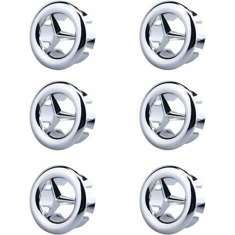 Anillo de desbordamiento para fregadero (6 piezas), tapa redonda para fregadero de cocina, embellecedor para fregadero, baño y cocina (plateado) (1/4)