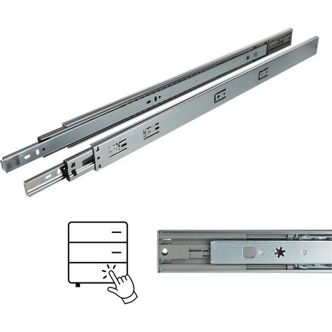 Guide à billes à ouverture par poussée H45, extension totale 600 mm, 35 kg, Riex NB51 (1/5)