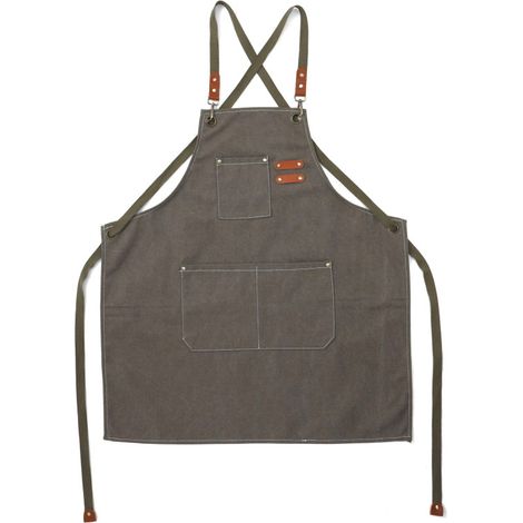 Friseurschürze aus Canvas, multifunktionale Taschen, abnehmbarer Schultergurt, wasserdicht, praktische Arbeitsschürze