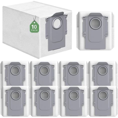 Pack de 10 sacs à poussière Q Revo compatibles avec l'aspirateur robot Roborock Q Revo/Q Revo S/Q Revo Pro/Q Revo Master, sacs filtrants premium 4 couches avec sacs de remplacement de 2,7 L (1/5)