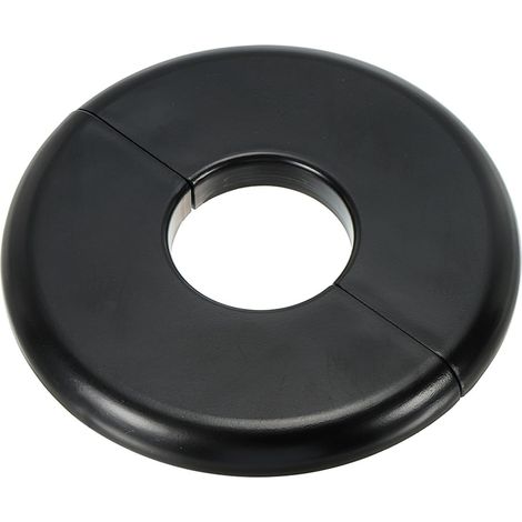 Plaque d'Écussons Auto-Adhésive Ronde en ABS 1.1"/28mm, Couverture Murale pour Tuyau d'Eau, Cache Mitigeur Douche Boucles Rosace Robinet Chauffage Plomberie Mural, Noir (1/5)