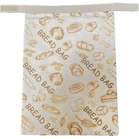 Sac pain cire d���abeille - Lin coton, zip L, boucle, double couche, fermeture auto-agrippante NORVYN
