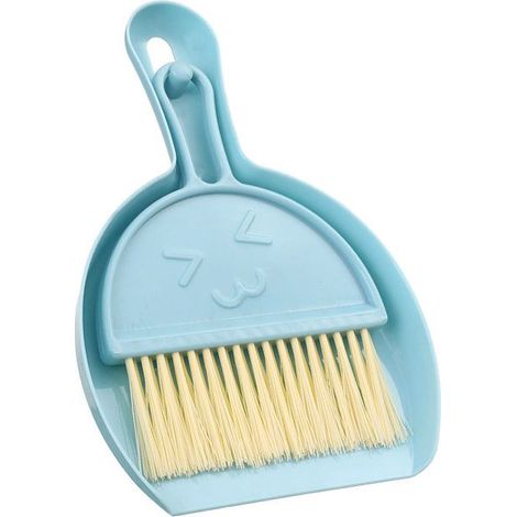 BelleRise - Mini balai-ramasse-poussière – Set clavier bureau – Compact, gaine poussière – bleu (1/4)