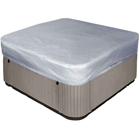 Bache spa carrée 231x231x30cm, polyester 190T anti-poussière UV, avec sac (gris)