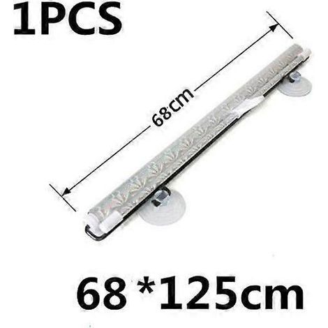 Pare-soleil rétractable pour voiture, protection solaire pour vitre avant, rideaux pare-soleil intérieurs, accessoire de pare-brise, argent, 68 x 125 cm (1/5)