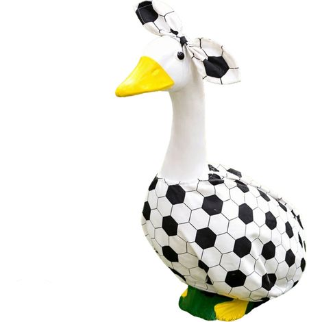 Disfraz de ganso para la Copa Mundial de la FIFA 2026, atuendo de animadora, conjunto de decoración para jardín y césped para una figura de ganso de resina de cemento de 58 cm (23 pulgadas) de altura, (1/5)