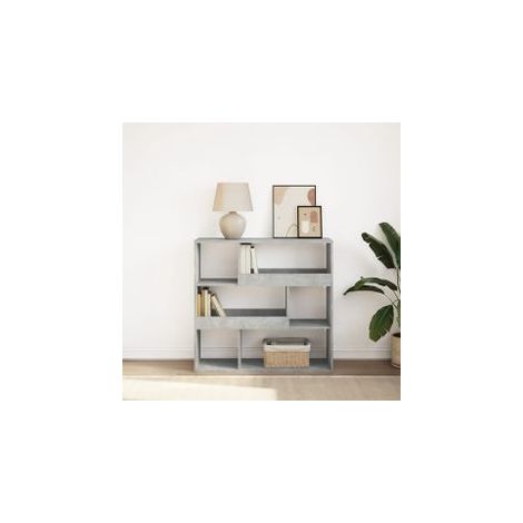 Bibliothèque-Séparateur de pièce gris béton 100x33x94,5 (1/5)