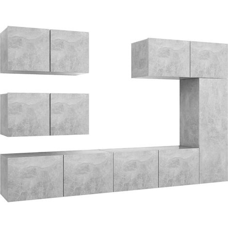 Maison Exclusive - 6-tlg. TV-Schrank-Set Betongrau Holzwerkstoff (1/5)