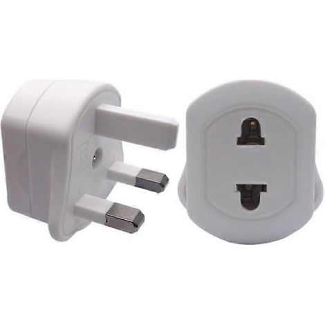 (Lot de 2) Adaptateur secteur pour rasoir, brosse à dents et épilateur, vers prise 2 ou 3 broches, blanc, 13 A/250 V (1/2)
