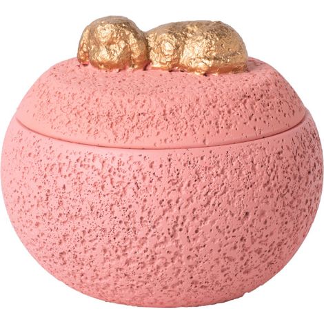 Urne funéraire pour animaux - Pot rond, jolie boîte commémorative pour animaux de compagnie, pot doré en forme d'animal, petit pot commémoratif pour chats et chiens, 350 ml, rose (1/3)