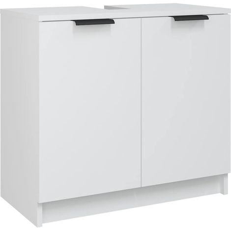 Maison Exclusive - Armoire salle de bain Blanc 64,5x33,5x59 cm Bois d'ingénierie (1/5)