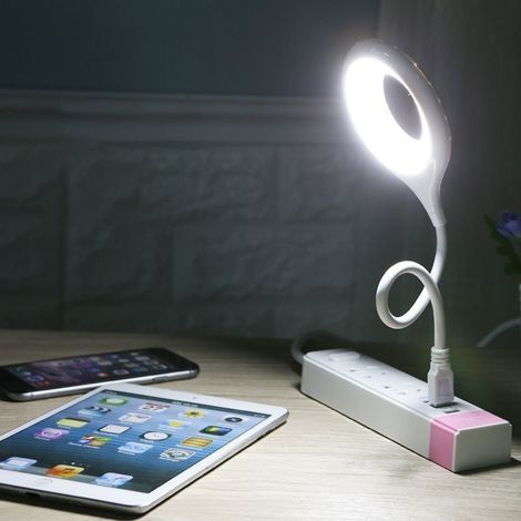 Ultraleichte LED-Schreibtischlampe, tragbar, frei faltbar, USB-Anschluss, flimmerfreies Ringlicht (1/4)