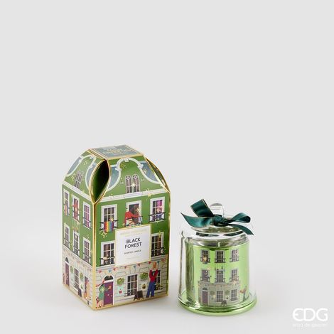 EDG Enzo De Gasperi Candela di Natale Rue de Rivoli H 12 Cm Black Forest Vert (1/2)