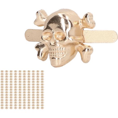 150 Rivets Crâne Dorés, Style Gothique Tendance, Clous Décoratifs pour DIY Chaussures Vêtements Sacs, Accessoires Mode (1/5)