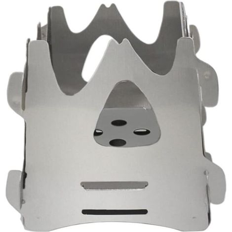 1 pièces poêle portable en acier inoxydable poêle pique-nique barbecue poêle à dos poêle en bois pliable camping poêle en bois portable barbecue barbecue portable camping argent (1/5)