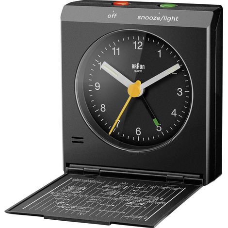 Braun BC 05 B sveglia pieghevole al quarzo nera compatta (1/5)