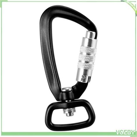Mousqueton pivotant à 360° - FAFEICY - Pour chien - Aluminium léger - 1 100 lb - Noir (1/5)