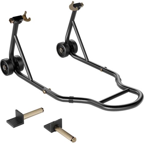 Support de moto, capacité de 200 kg, levage de roue arrière avec bobine de bras oscillant réglable U+L, support de paddock robuste