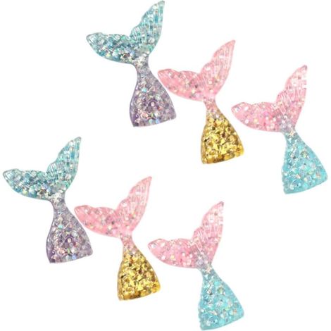 Autocollants Magnétiques Design Cartoon Adorable Lot de 6 pour Réfrigérateur en Résine Forme Queue de Sirène Couleur Aléatoire pour Décoration Frigo et Armoire (1/5)