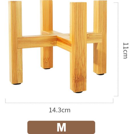 Support à bonsaï autoportant pour balcon, support en bois pour pot de fleurs avec repose-pieds, surface lisse, étagère moderne (1/5)