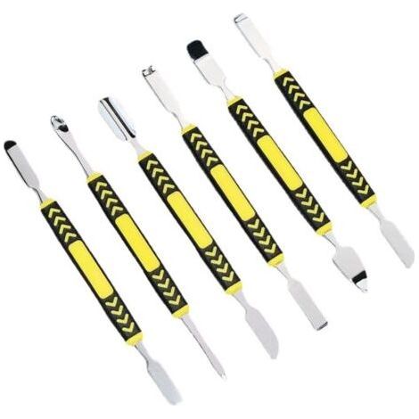 6 Pièces Barre de Biche en Métal Double Extrémité Outils de Réparation électroniques Ensemble de Spudger en Métal pour iPad, Téléphone Portable, Ordinateur (1/5)